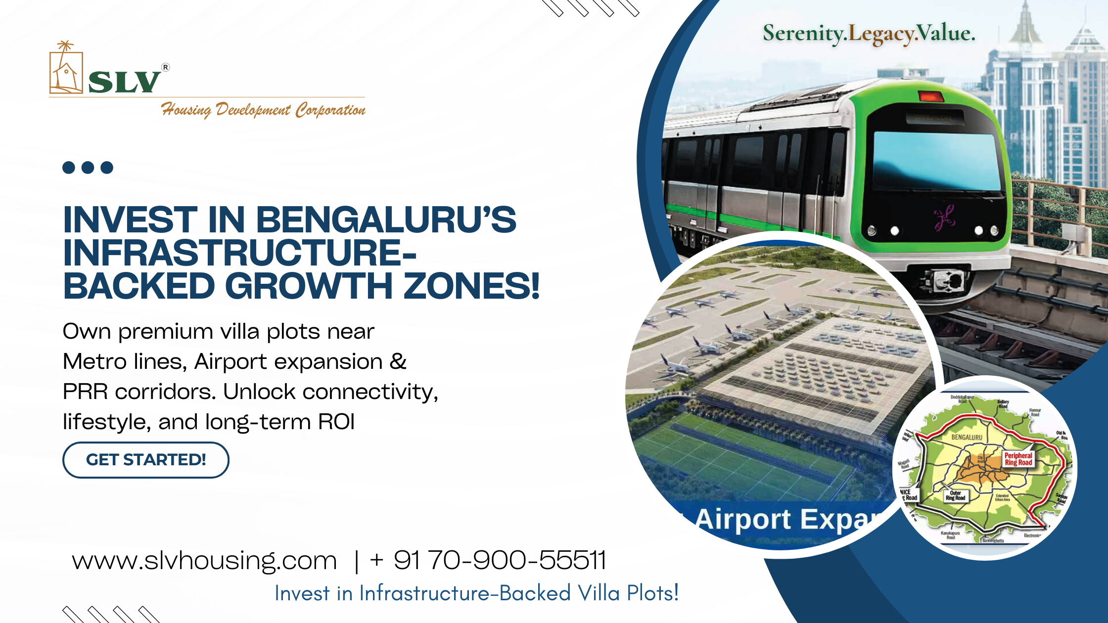 Invest in Bengaluru Villa Plots Near Metro, Airport Expansion & PRR with SLV Housing Bengaluru Infrastructure-Backed Villa Plots – Kanakapura, Devanahalli & Bannerghatta